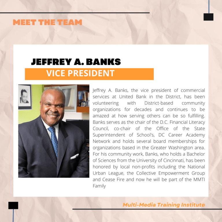 A picture of jeffrey banks, vice president for multi-media training institute.