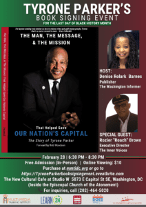 Tyrone parker Book Signing Event Flyer